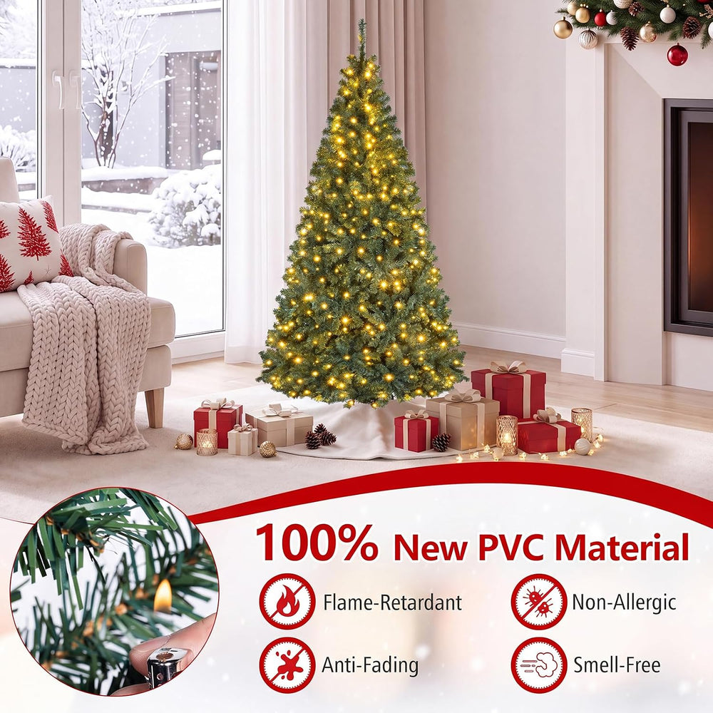 Goplus 4ft Pre-Lit Artificial Christmas Tree with 100 Lights, 11 Light-Mode