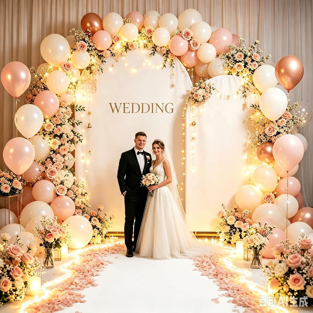 2 Pack 7.2FT+6FT Metal Arch Backdrop Stand with Cover for Wedding Decor