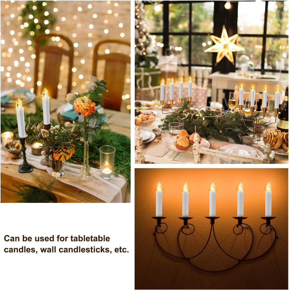 30 pcs Christmas Tree Candles with Clips, 4''Taper Candle Stick with ...