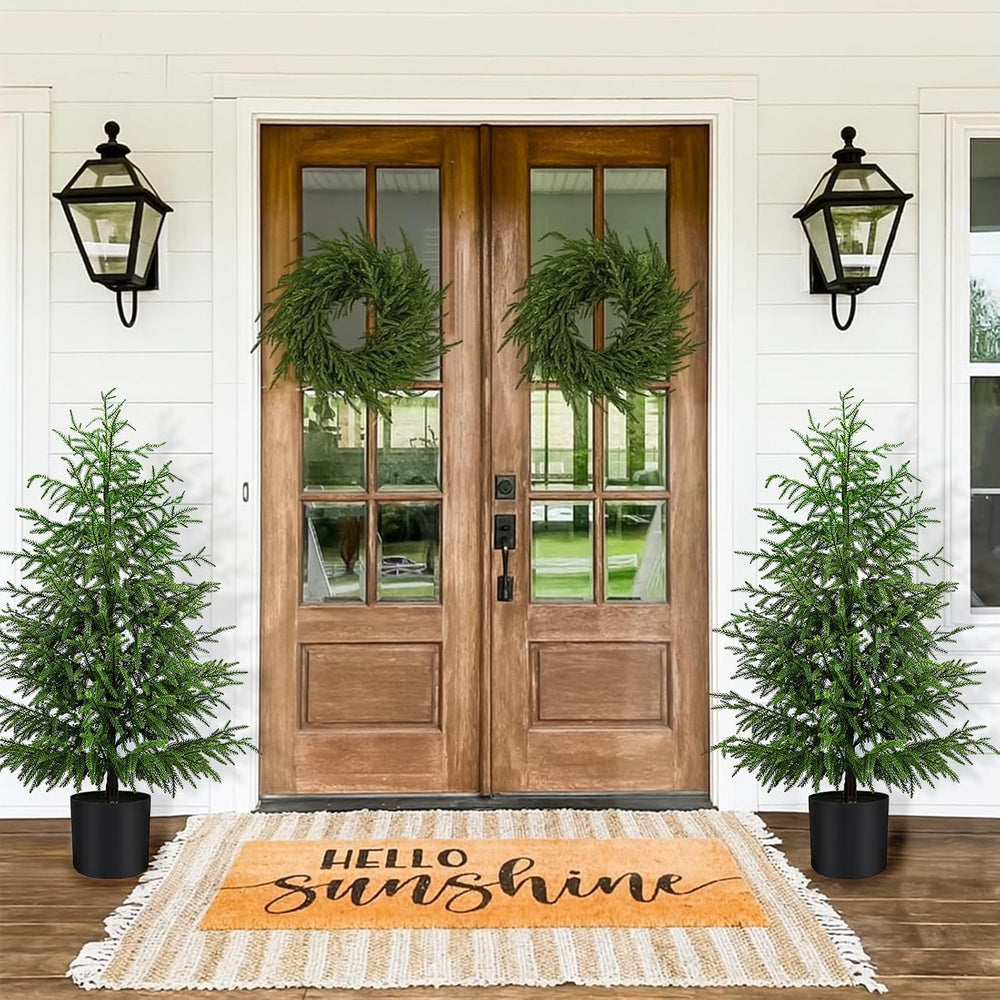 4FT Norfolk Pine Christmas Tree, Unlit Artificial Tree in Pot, Soft-Touch PE ...