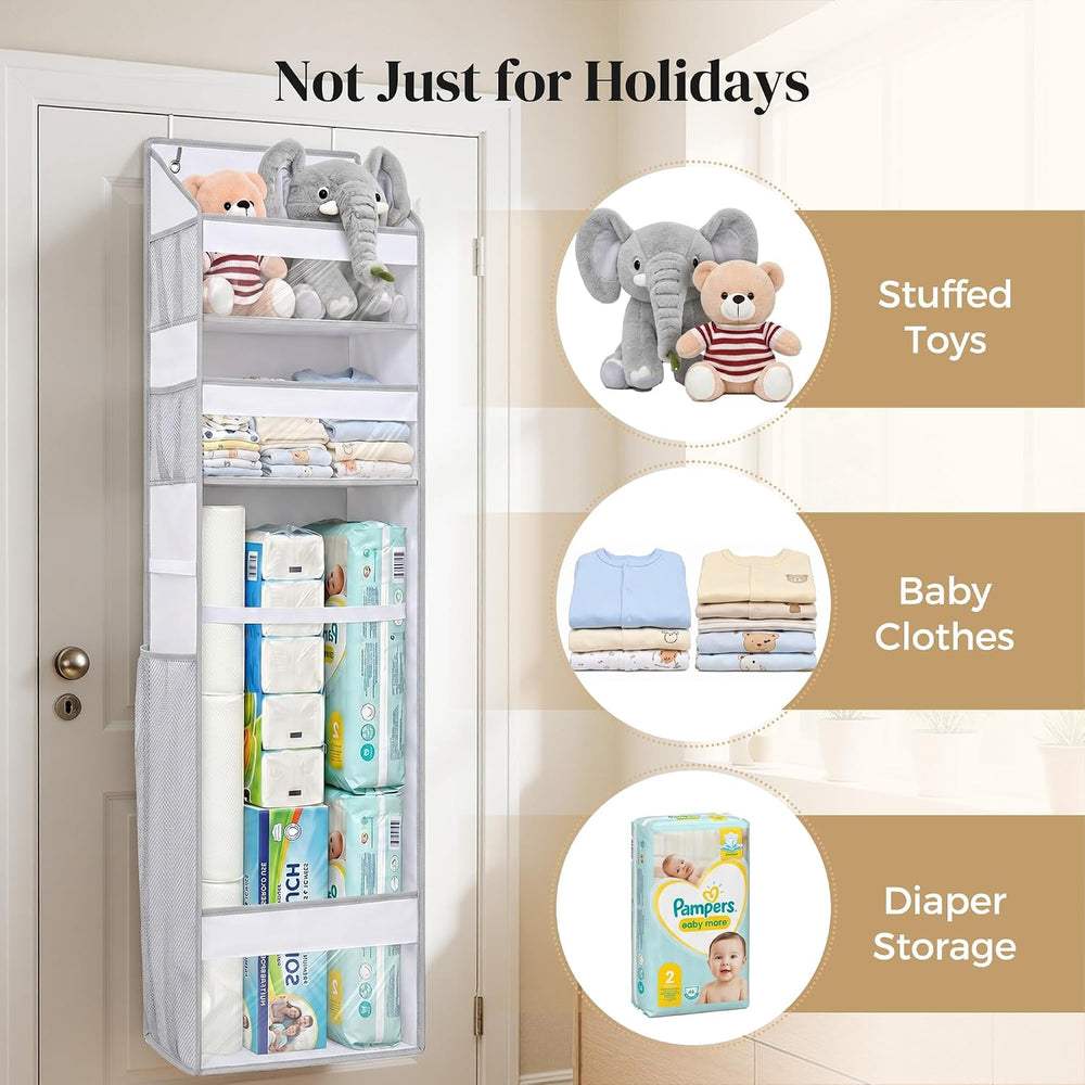 Wrapping Paper Storage Organizer – Over The Door Hanging Gift Wrap Holder for...