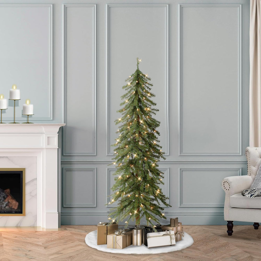 Puleo International Pre-Lit 6' Alpine Artificial Christmas Tree with 200 ...