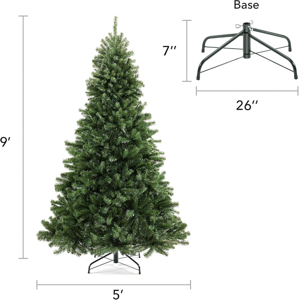 Casafield 9FT Realistic Green Spruce Unlit Artificial Holiday Christmas Tree ...