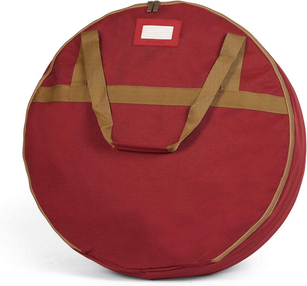 Covermates Standard Wreath Storage Bag with Pouch, 30" Diameter, Red