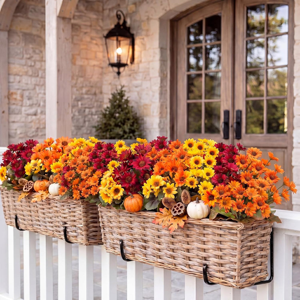 12 Pcs Thanksgiving Fall Artificial Mums for Outdoors
