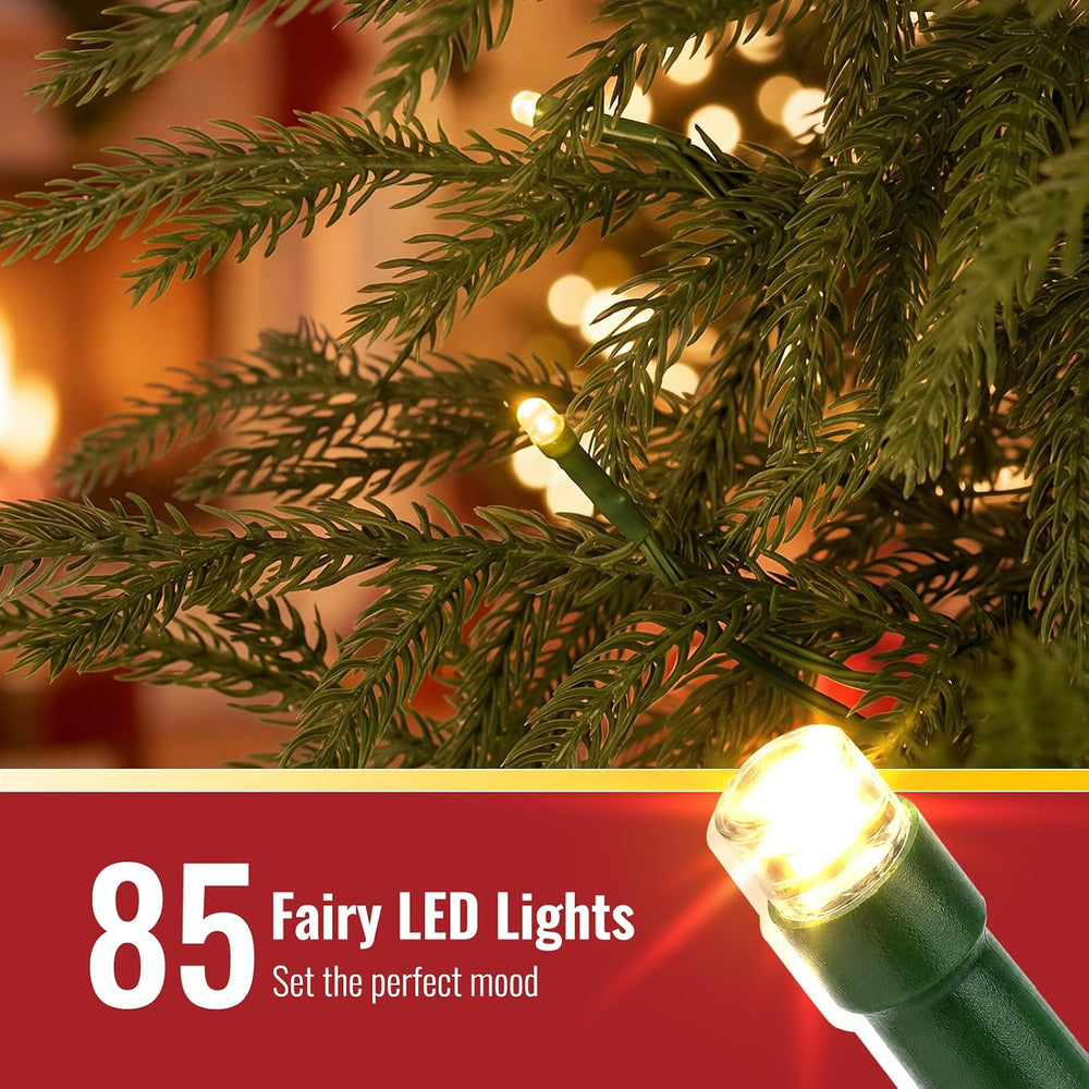 OasisCraft 4ft Pre-Lit Norfolk Pine Tree, Cordless, Real Touch