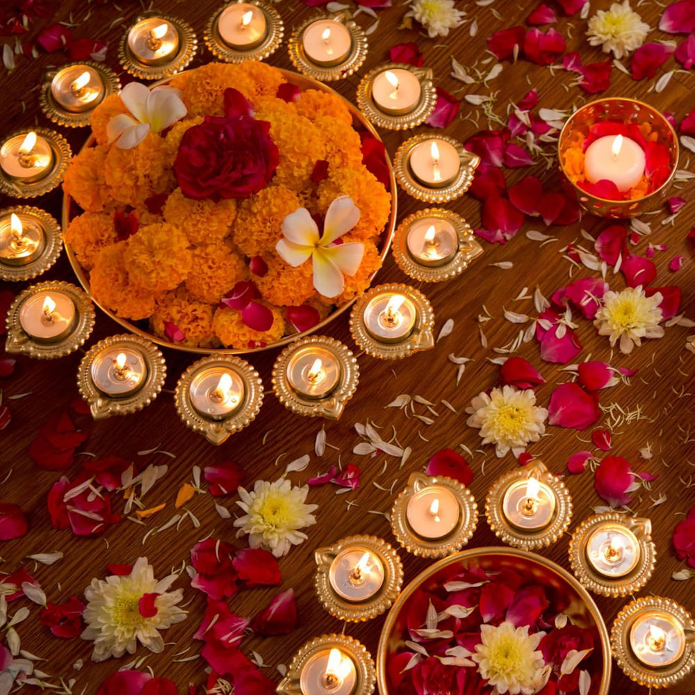 Urli Bowl,14 Inch Diwali Decor for Floating Flowers & Tea Light Diya Holder