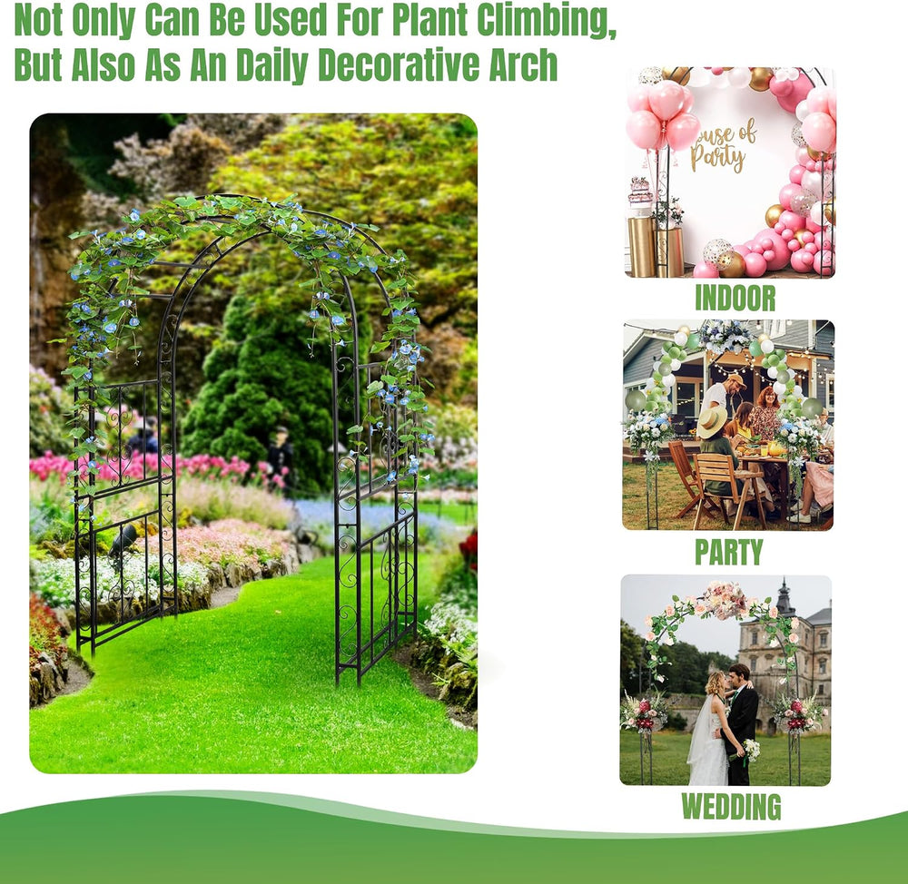 Garden Arbor Trellis 7FT, Heavy Duty Plant Climbing Archway