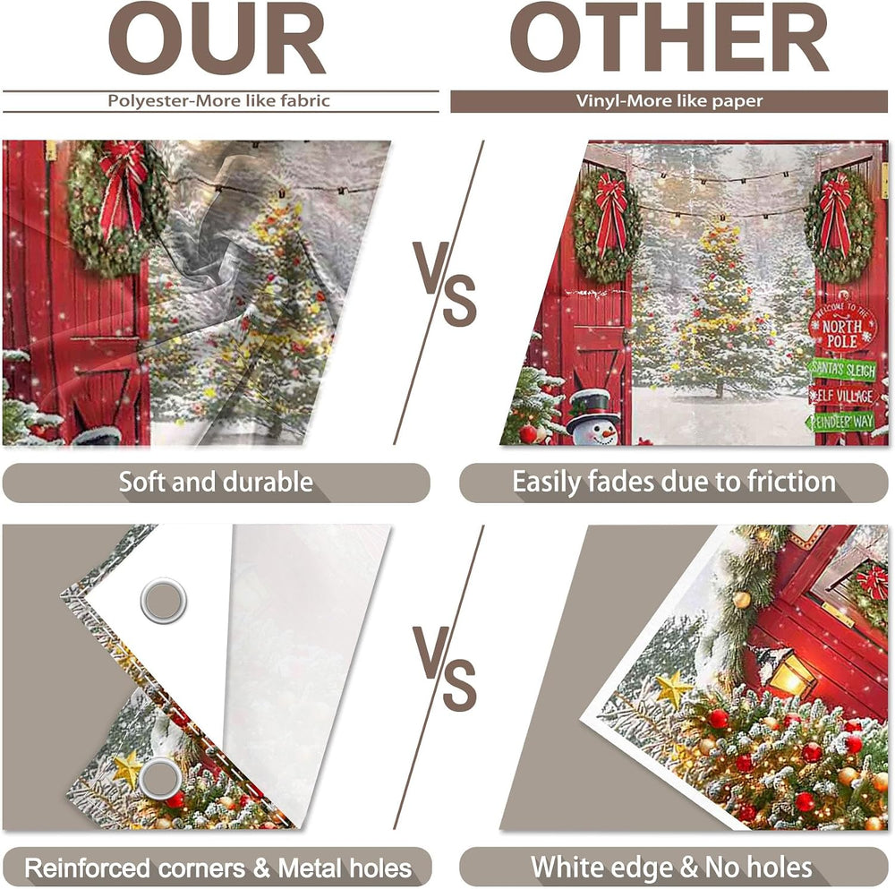 8x6ft Fabric Christmas Snowy Scene North Pole Photography Backdrop
