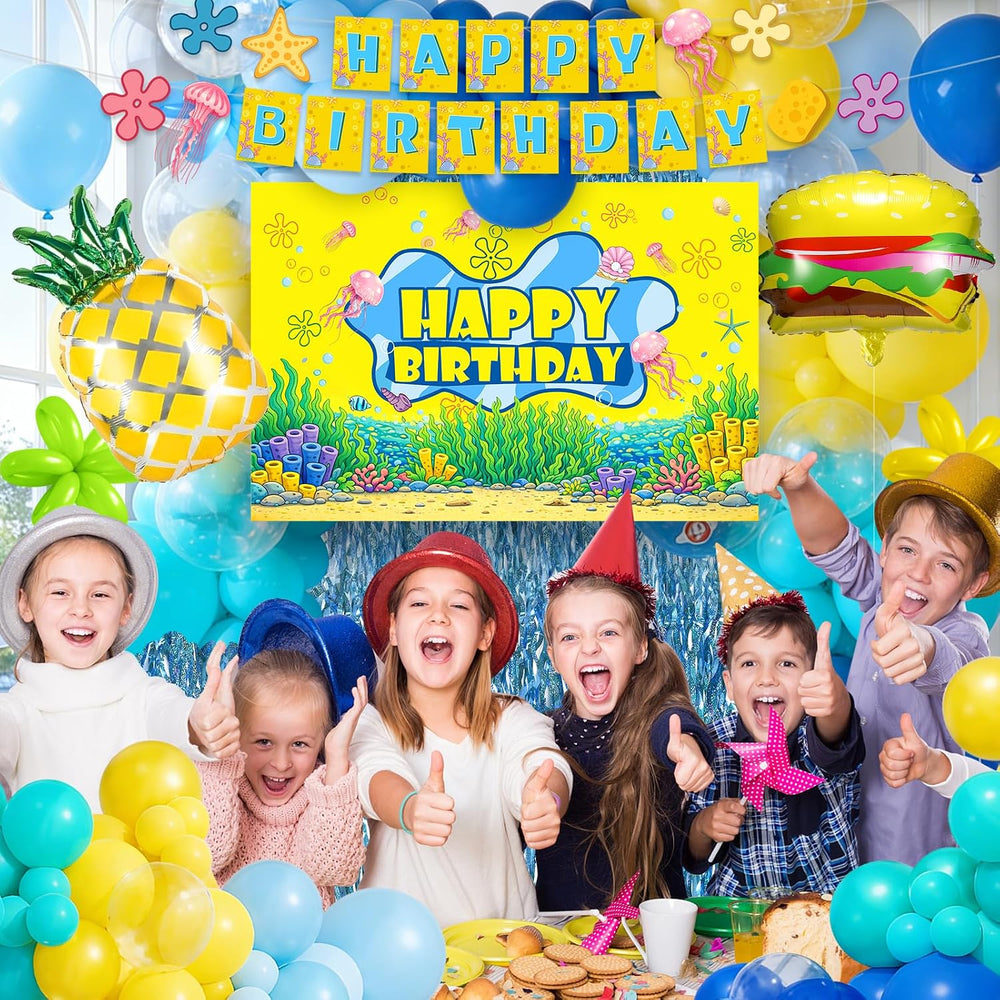 GAILROSO Sponge Birthday Decorations, Under the Sea Party Supplies