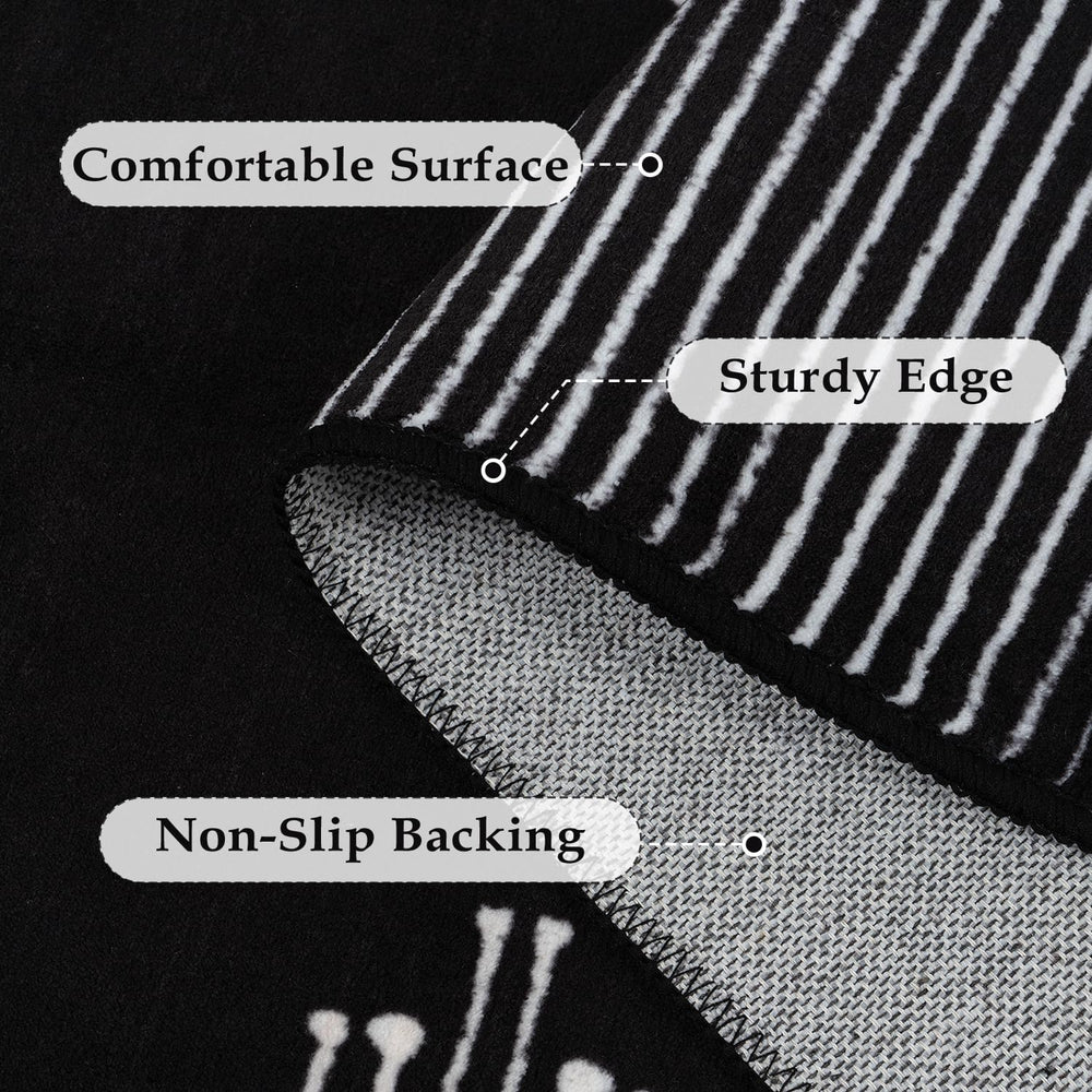 Black Runner Rug, 2.6x10 Low Pile Long Soft Black Carpet Runners