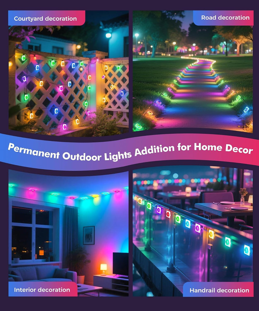 Permanent Outdoor Lights, 100ft Christmas RGB+IC Lights with 100 Modes