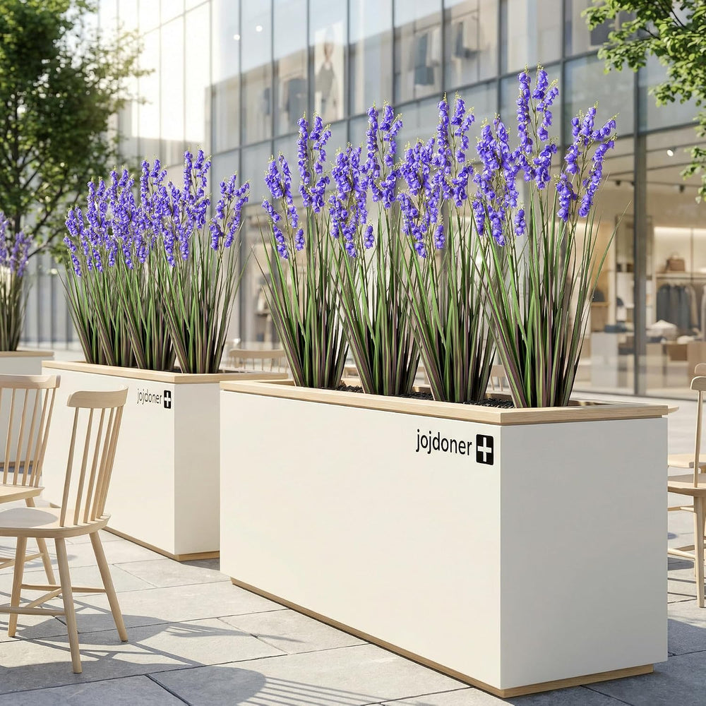 36-inch Artificial Grass Plant with Pot, Lavender Purple Artificial Flowers, ...