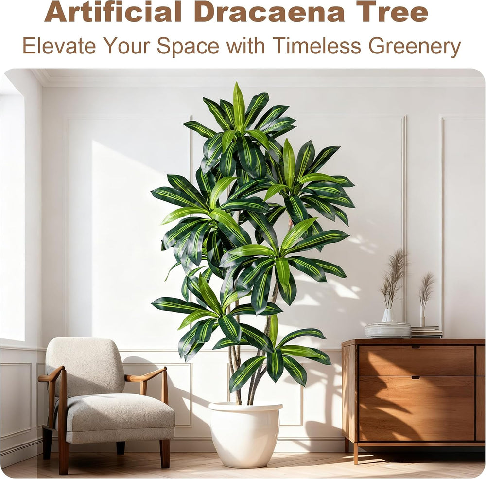 Erimda 6FT Artificial Dracaena Plant Dracaena Fragrans Artificial Tree, Reali...