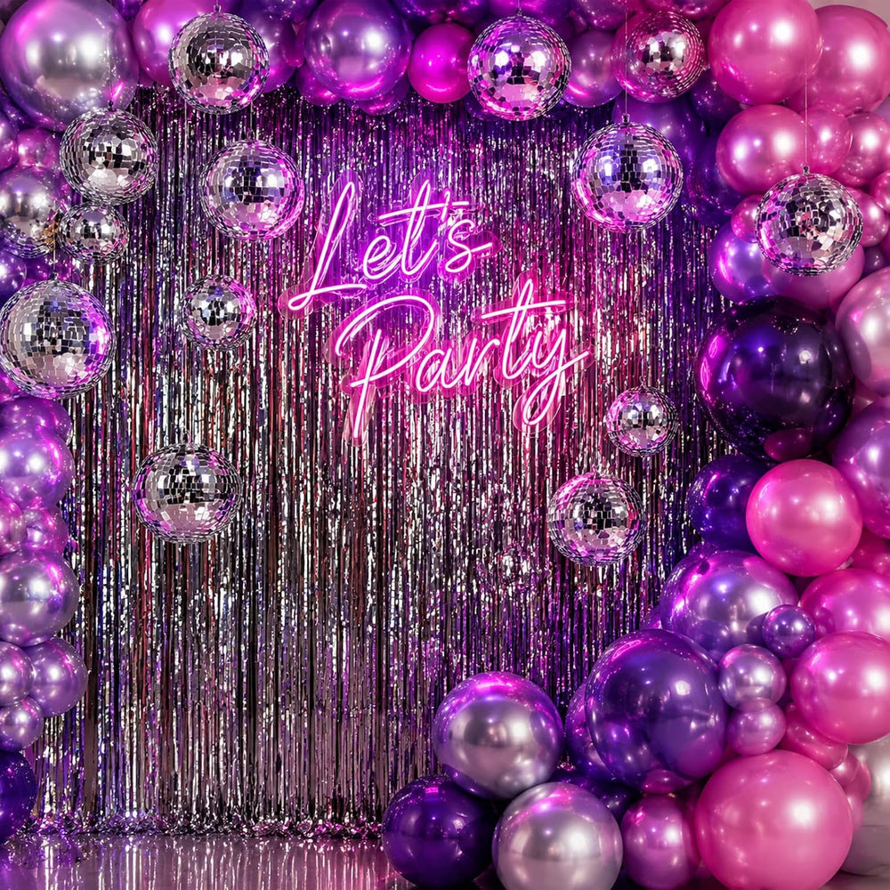 Funtery 100 Pcs Disco Balls Bulk Silver,1.2'',1.6'',2'