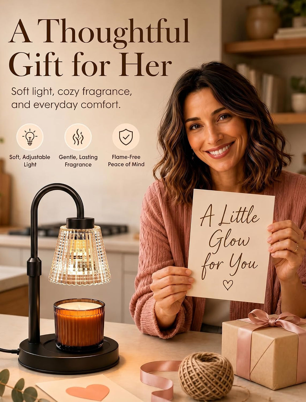 Candle Warmer Lamp with Timer and Dimmer Birthday Gifts for Women
