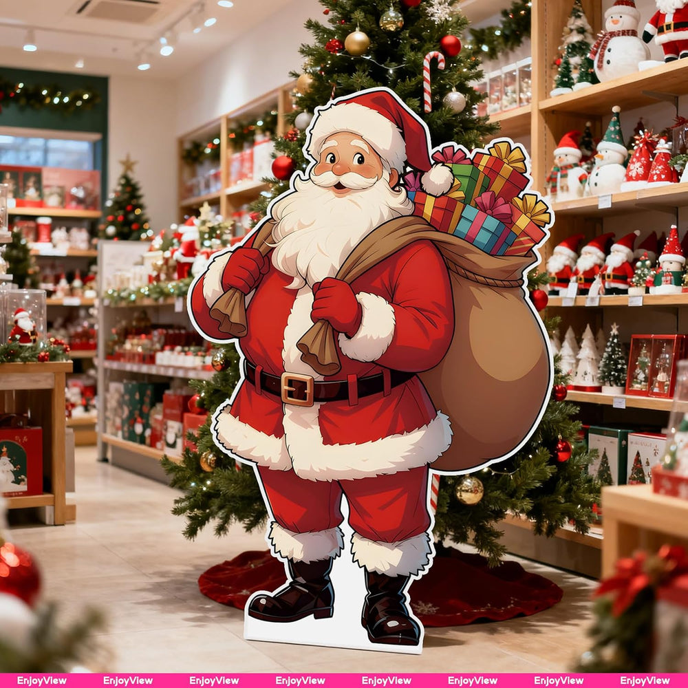 Xmas Cardboard Cutout Standup Santa Claus, 5FT, Party Photo Prop
