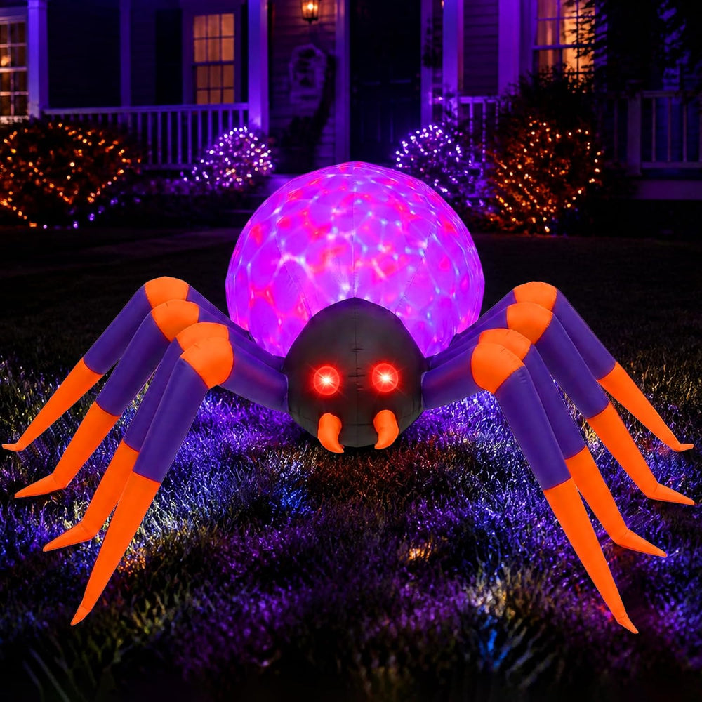 SUNNINO 8FT Halloween Inflatable Spider with LED Lights
