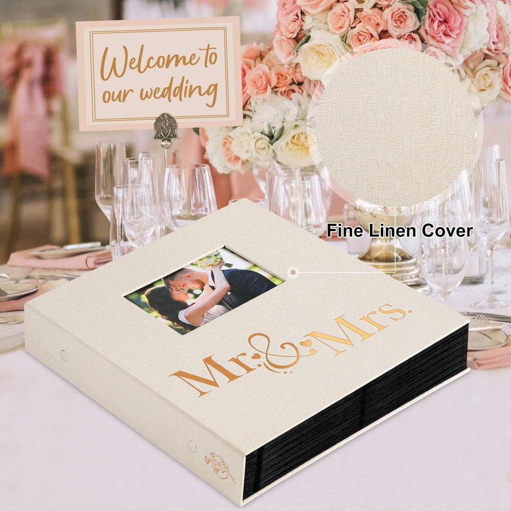 Lanpn Wedding Photo Album 4x6 1000 Pocket Photos Slip in, Linen Cover Large C...