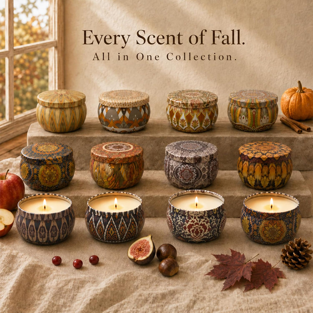 Fall Scented Candles Gift Set, 12 Pack Soy Candles for Home, 2.5 oz Each