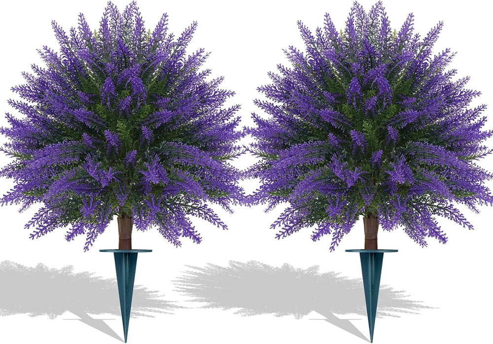 Artificial 2 Pack Lavender UV Resistant Topiary Ball for Outdoor