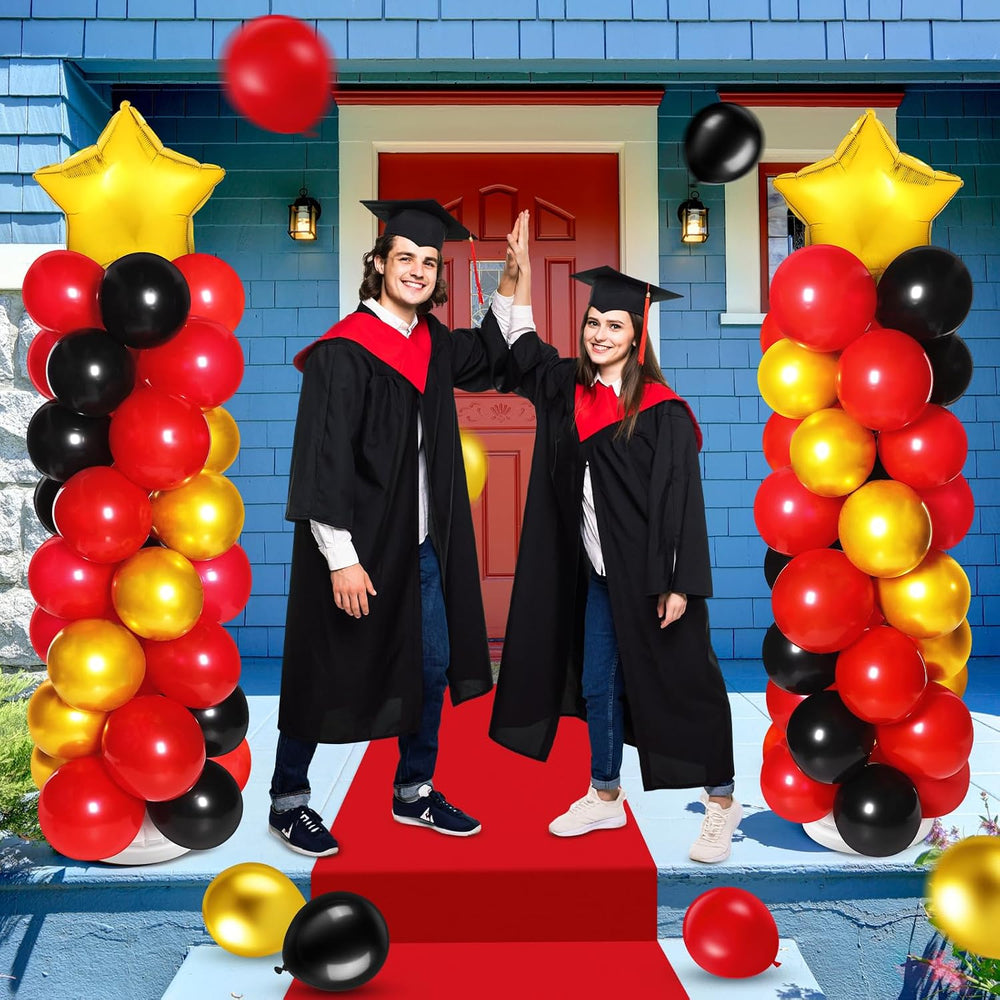 2 Sets of Balloon Column Stand Kit with 2 Star Balloons 100 Latex Balloons 2 ...