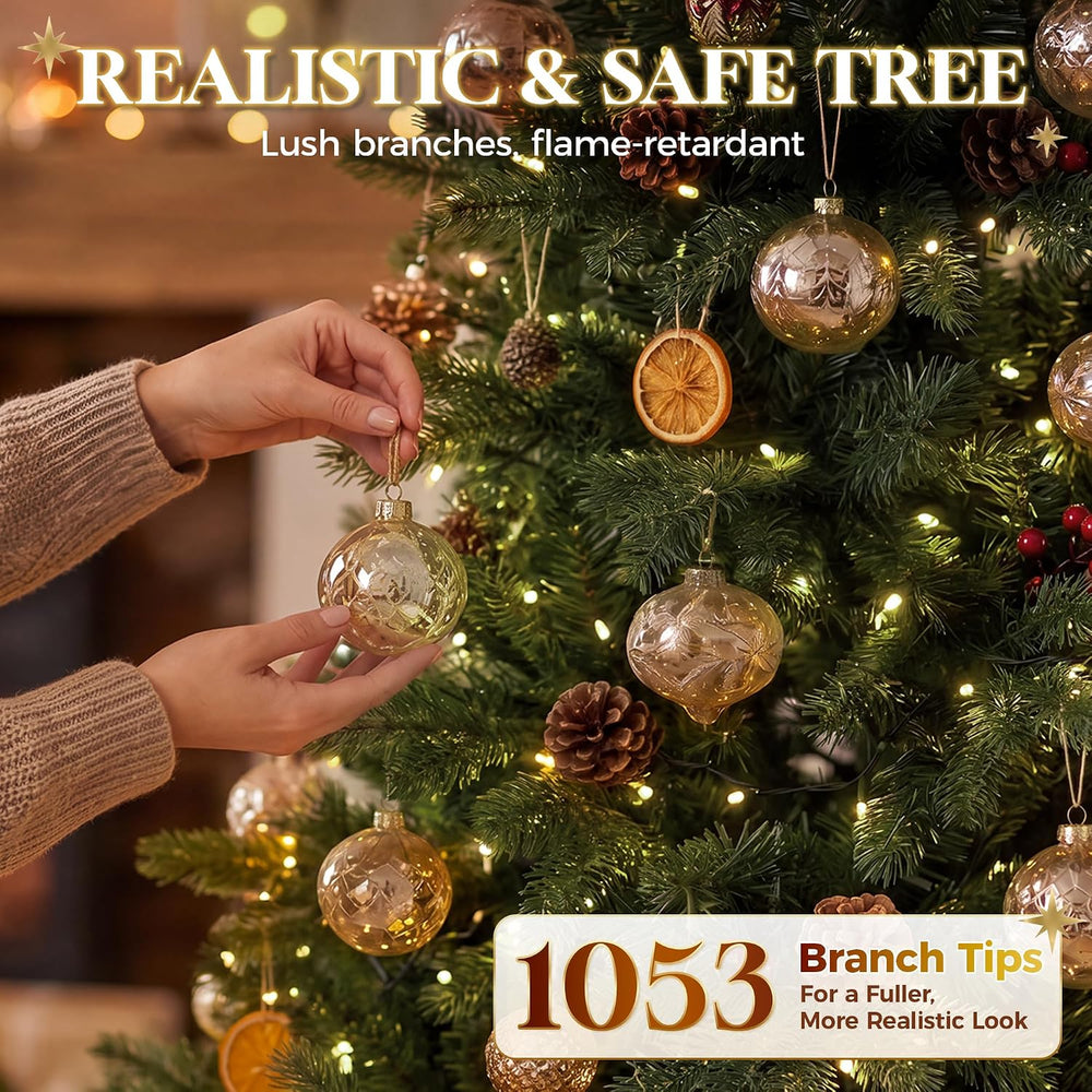 7.5ft Prelit Pencil Christmas Tree, RGBW Lights, App Control