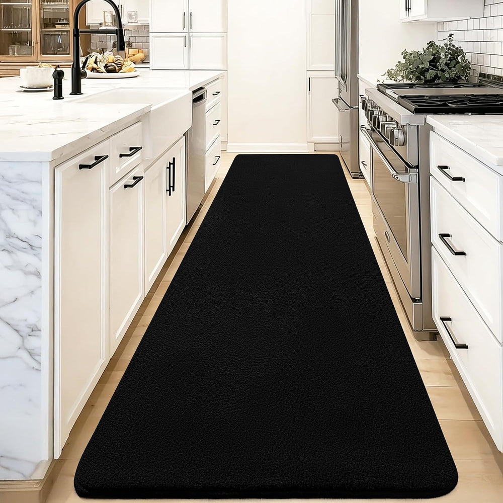 Black Hallway Runner Rug, 2x8 Modern Kitchen Runner Rug Non Slip