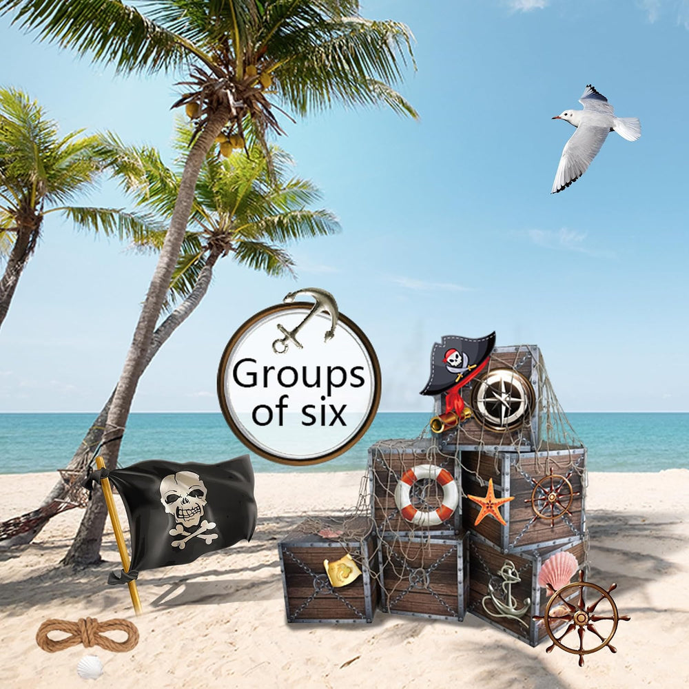 wraphay 20 Pcs Pirate Trunk or Treat Decorations Kit - Pirate Treasure Chest ...