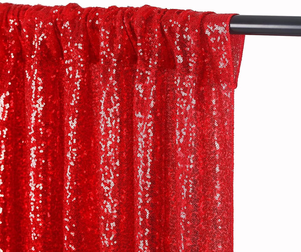JYFLZQ Red Sequin Backdrop Curtain for Party 8x10ft(WxH) 1 Panel