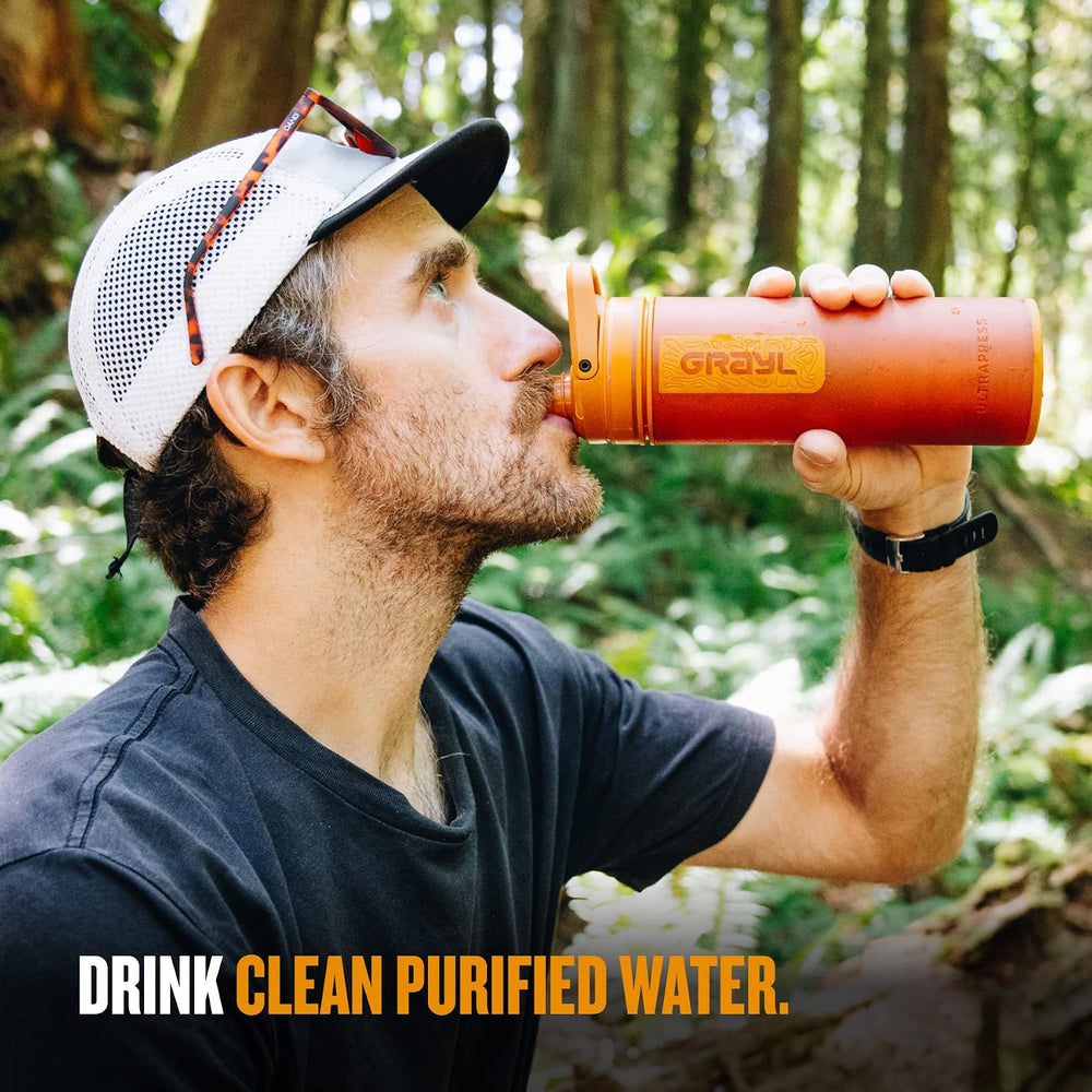GRAYL UltraPress 16.9 oz Water Purifier & Filter Bottle, Mojave Redrock