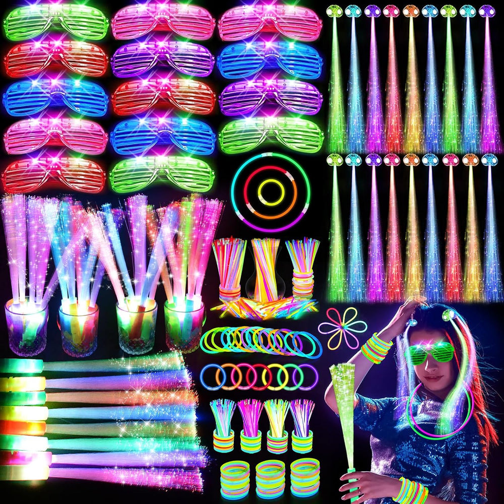 148 PCS Glow in the Dark Party Supplies Indoor/Outdoor Use (Assorted)