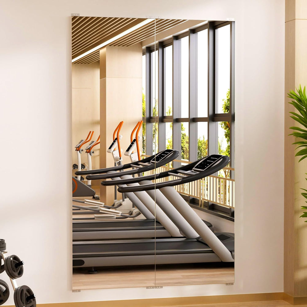 Gym Mirror, 59"x16" 2-Pack Shatterproof Nano Wall Mirror