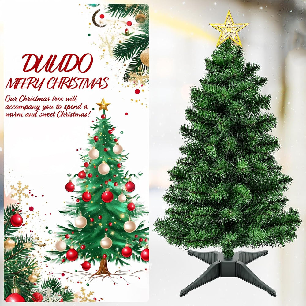 4FT Premium Hinged Artificial Holiday Small Mini Christmas Tree for Tabletop,...