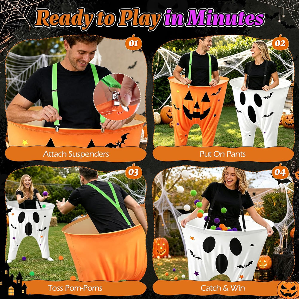 Halloween Party Games, Pumpkin vs Ghost Catch Toss Game for Adults