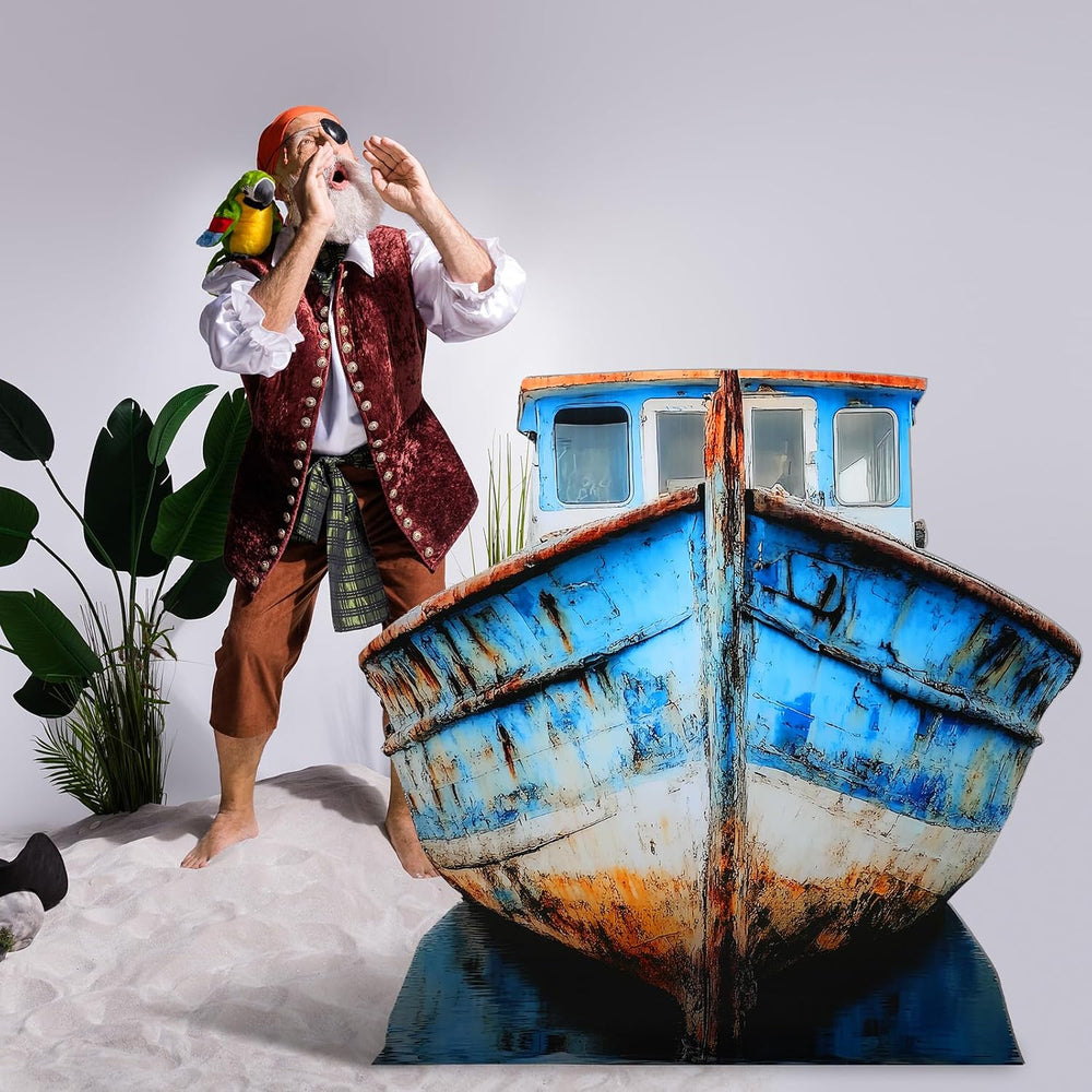 Beeveer 4ft 3D Old Pirate Fishing Boat Cardboard Stand-up Cutout