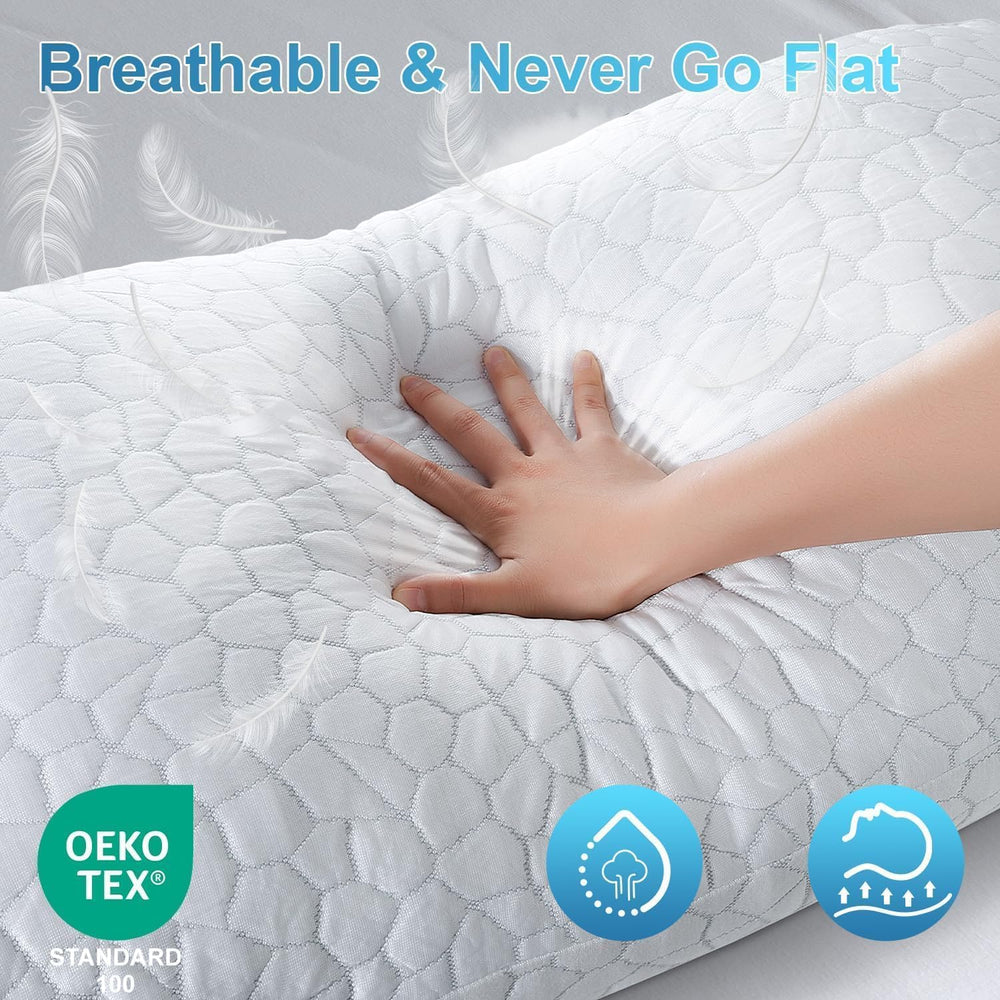 QUTOOL Cooling Pillow for Sleeping, CertiPUR-US Shredded Memory Foam Queen Pi...