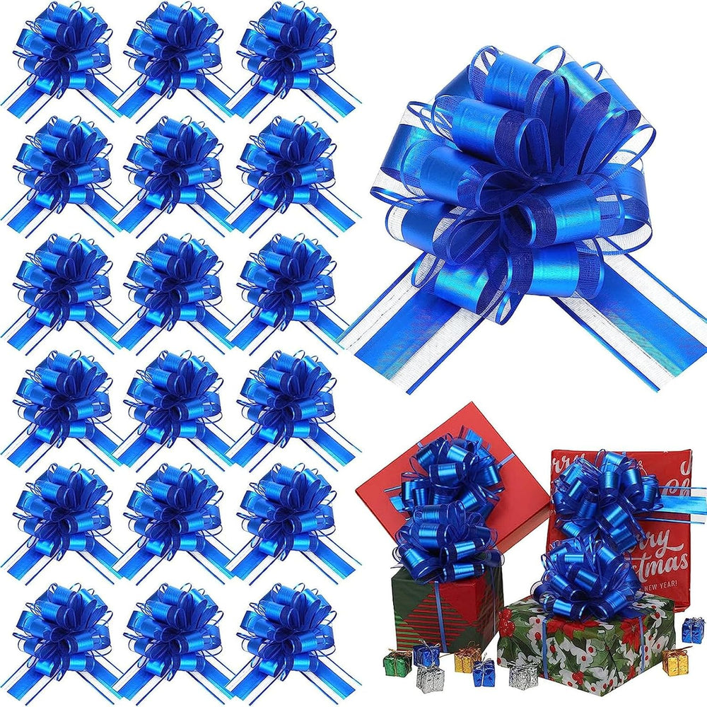 WILLBOND 100 Pcs Christmas Pull Bow for Gift Wrapping, Dark Blue