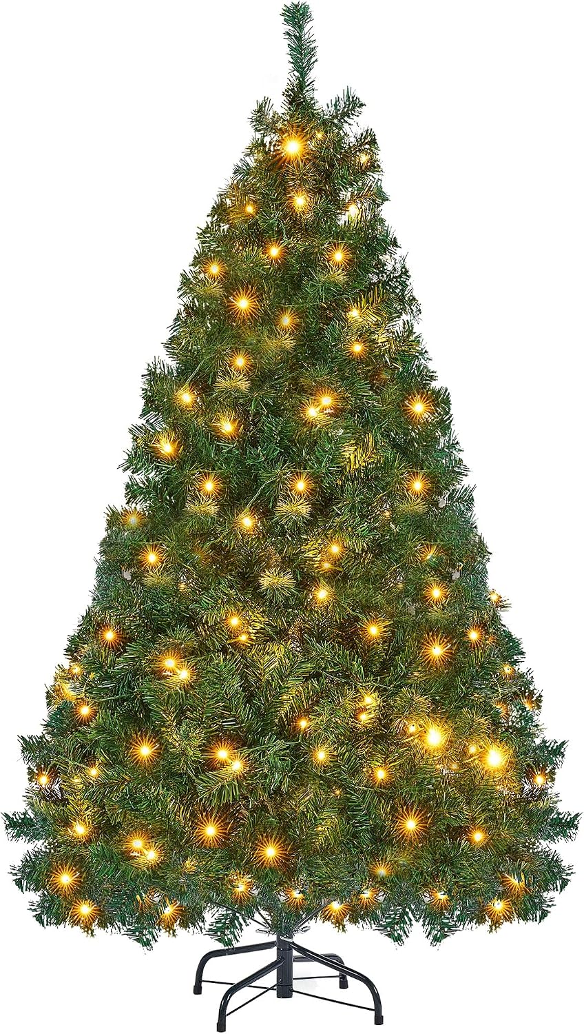 Lulu Home 6FT Artificial Christmas Tree, RC 300 LEDs