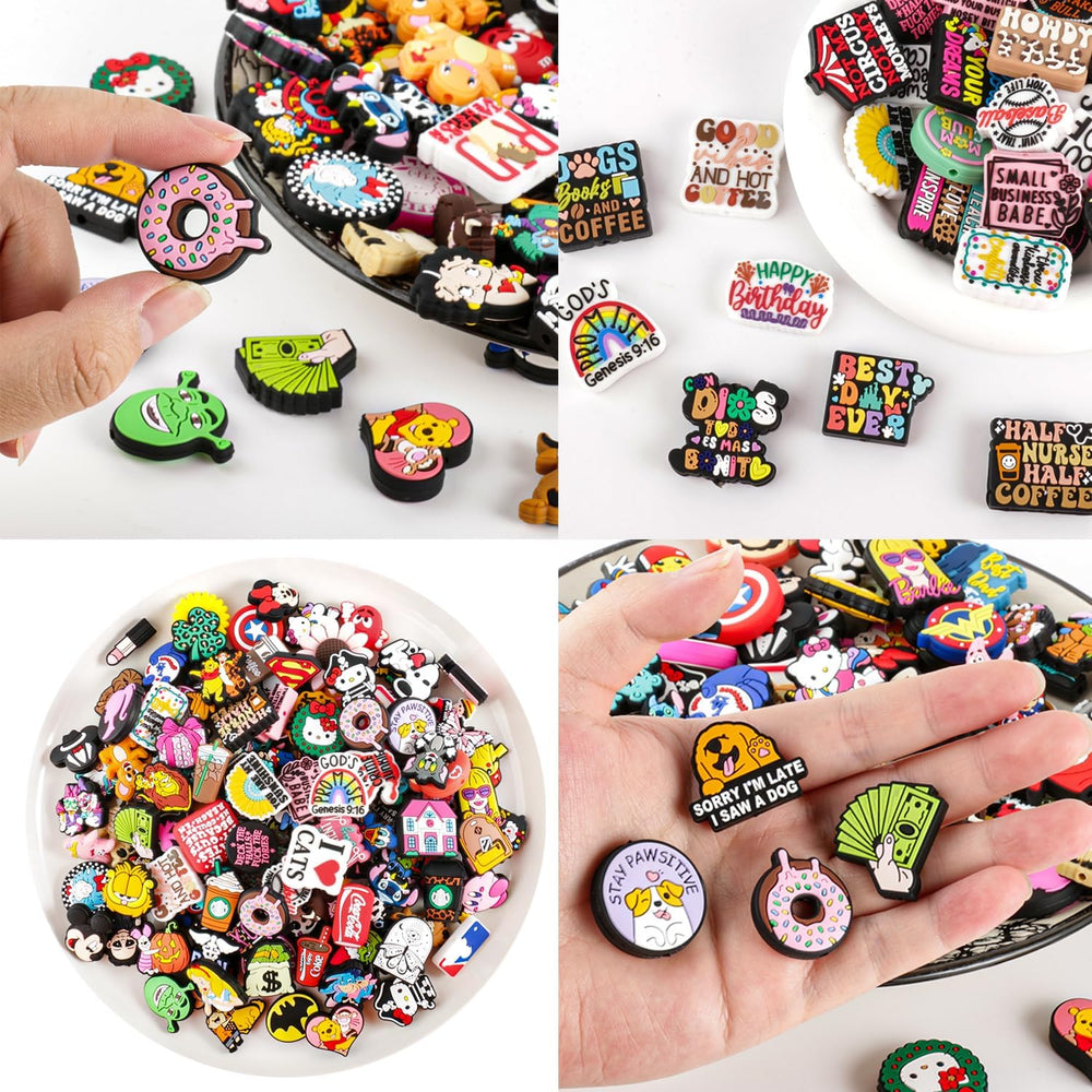 110Pcs Silicone Focal Beads for Pens, Random Cute Character Focal Beads for K...