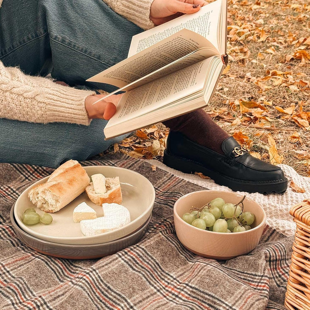 Set of 4 Porcelain Bowls, 25oz - Microwave, Dishwasher & Oven Safe for So...