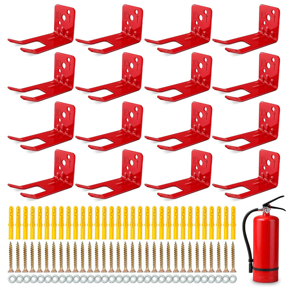 Fire Extinguisher Mount Bracket Set of 16 - Heavy Duty Steel Wall Mount Holde...