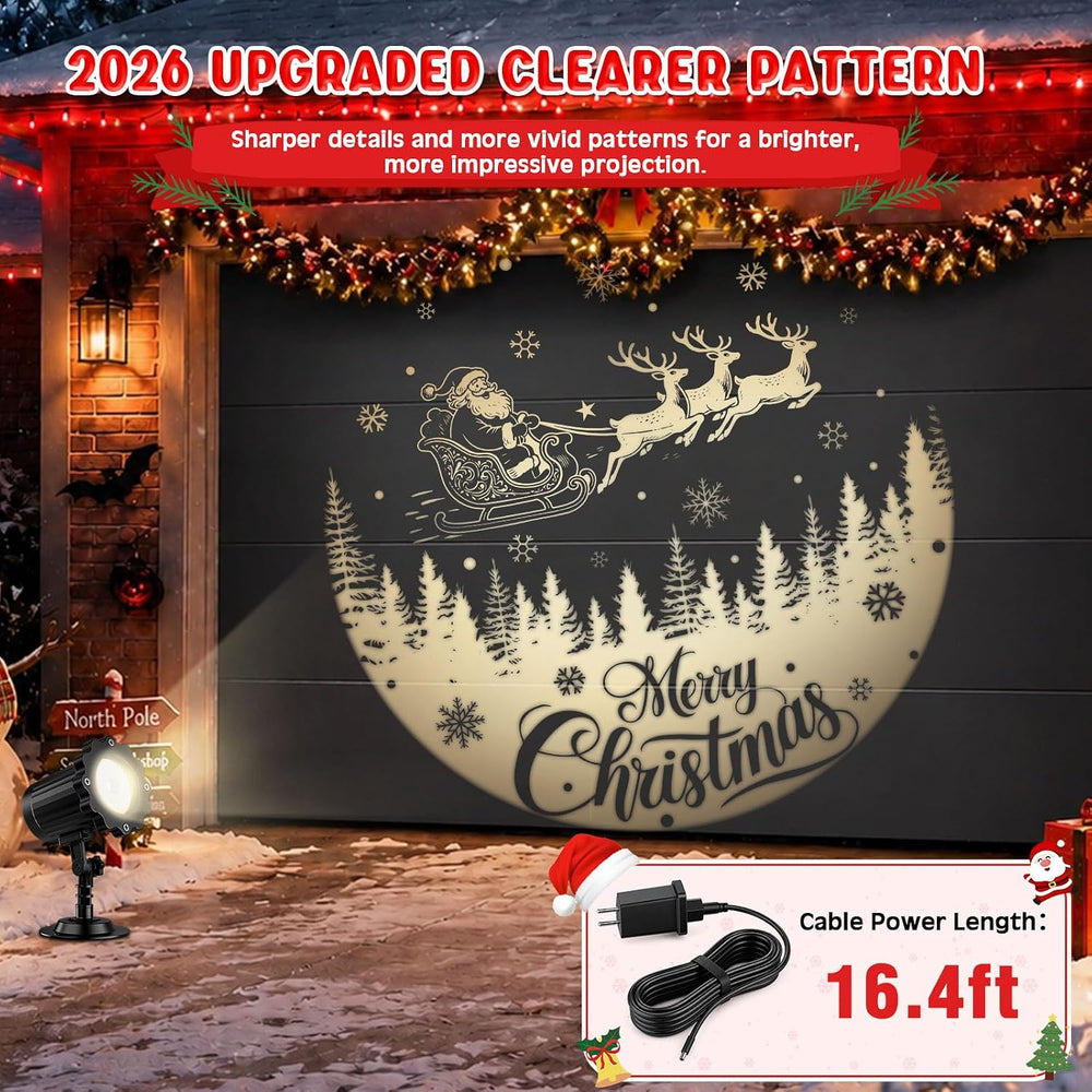 Christmas Projector Light with 3D Santa Claus Patterns for Yard