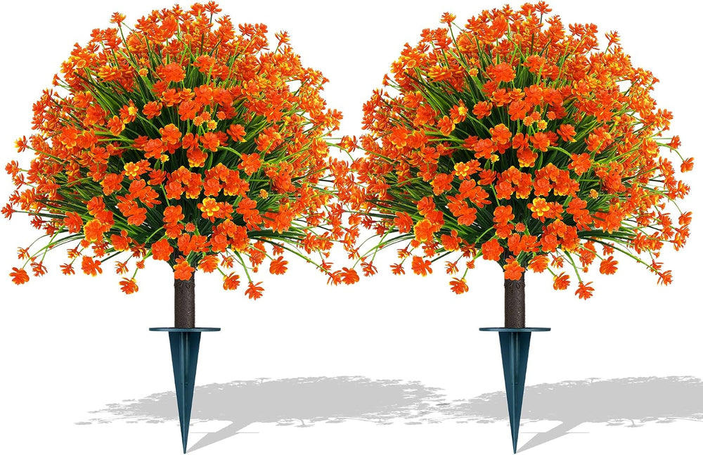 Fall 2 Pack 24 Inches Artificial Flowers with Ground Spikes