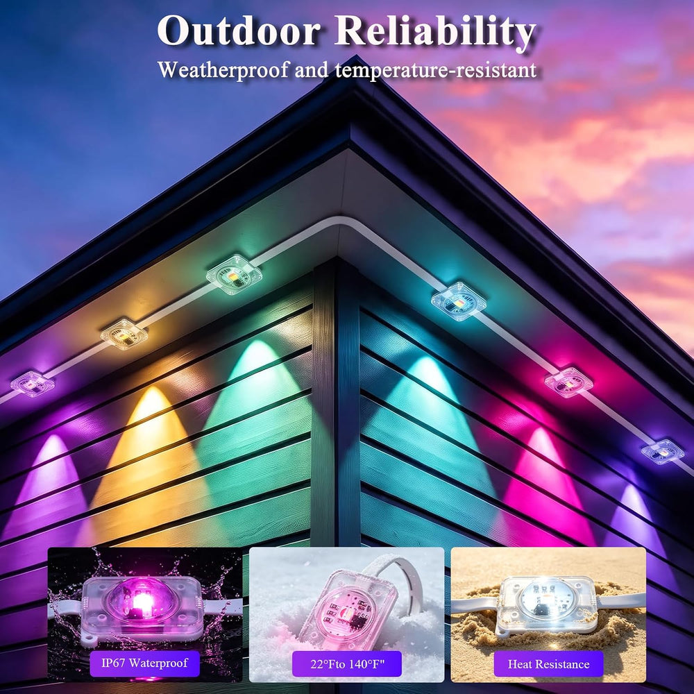400FT Permanent Outdoor Lights, Smart RGB+IC Eaves Lights for House, App &...