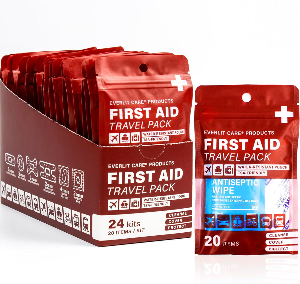 EVERLIT CARE Travel Bandage Pack | 24 Individual Packets, Bulk Portable Mini ...