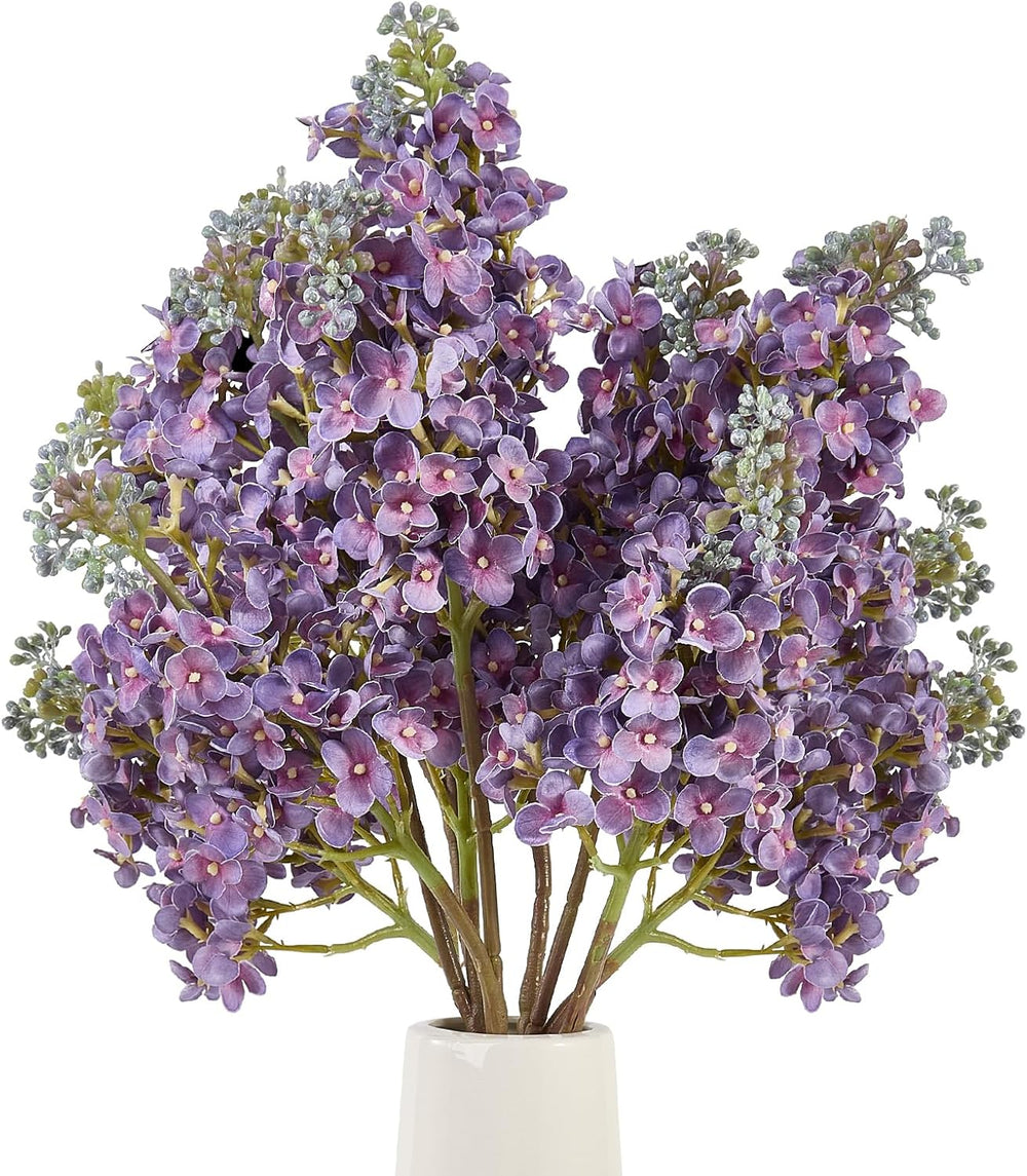 4PCS 25.6inch Lilac Artificial Flowers Purple Fake Delphinium Long Stem Silk ...