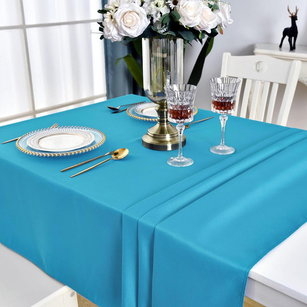 Teal Rectangle Tablecloth Waterproof Table Cloth, 90 x 132 inch