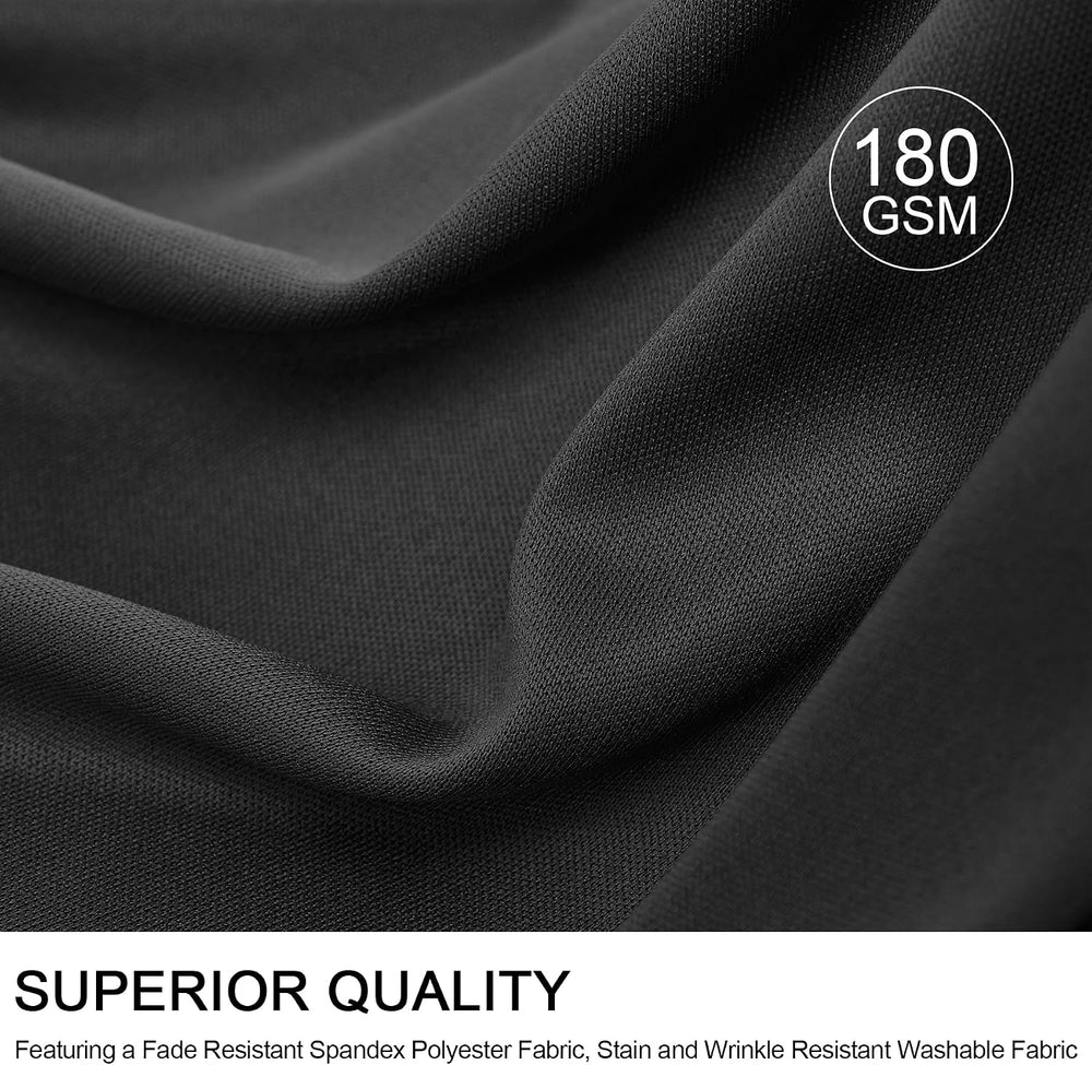 Spandex Tablecloth 6FT Rectangle Table Cover 6 Pack Black Wrinkle-Free