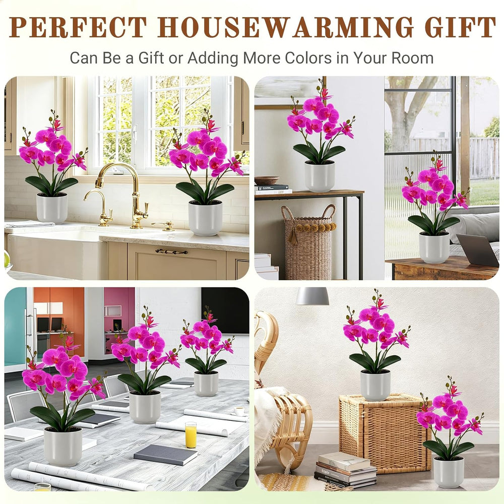 Faux Orchid 17.5” Tall Artificial Flower Indoor for Home Decor